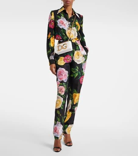 Dolce 
Gabbana Floral silk straight pants 2