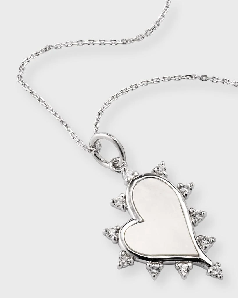 Monica Rich Kosann Sterling Silver Mother of Pearl Heart Necklace 3