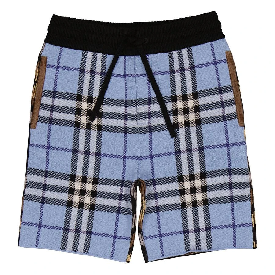 Burberry Boys Blue Milo Contrast Check Shorts 1