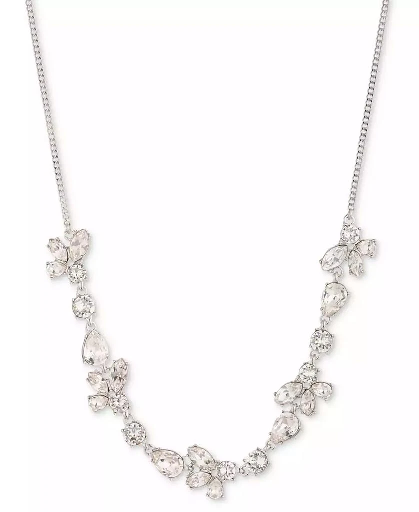 Givenchy Silver-Tone Mixed Crystal Statement Necklace, 16" + 3" extender 1