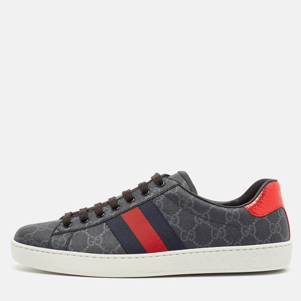Gucci Gucci Grey Coated GG Canvas Ace Low Top Sneakers Size 42 1