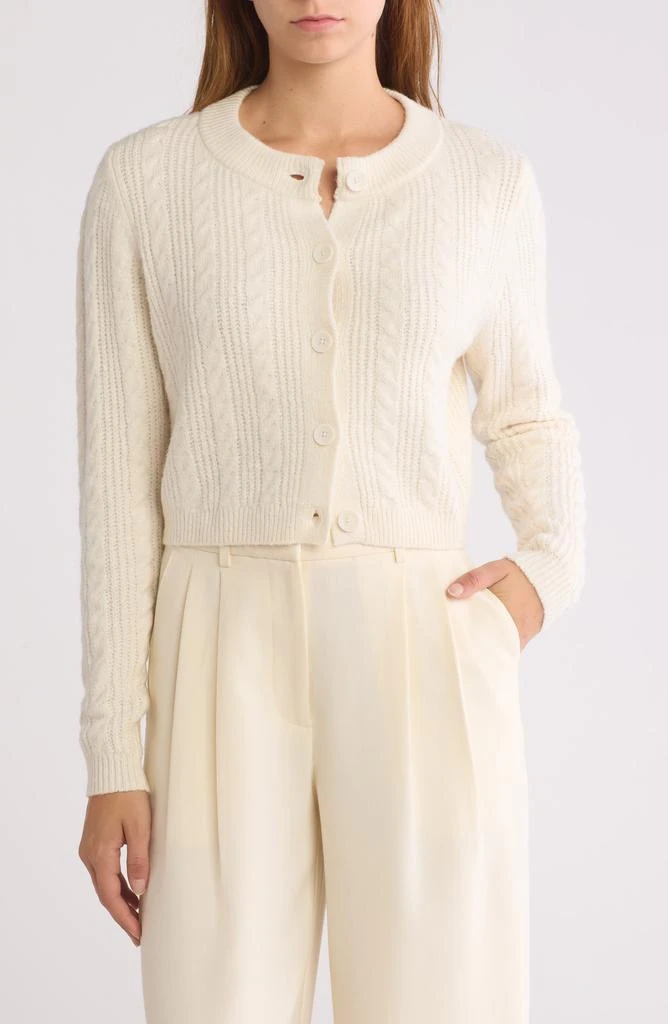 Open Edit Cable Knit Crop Cardigan 1