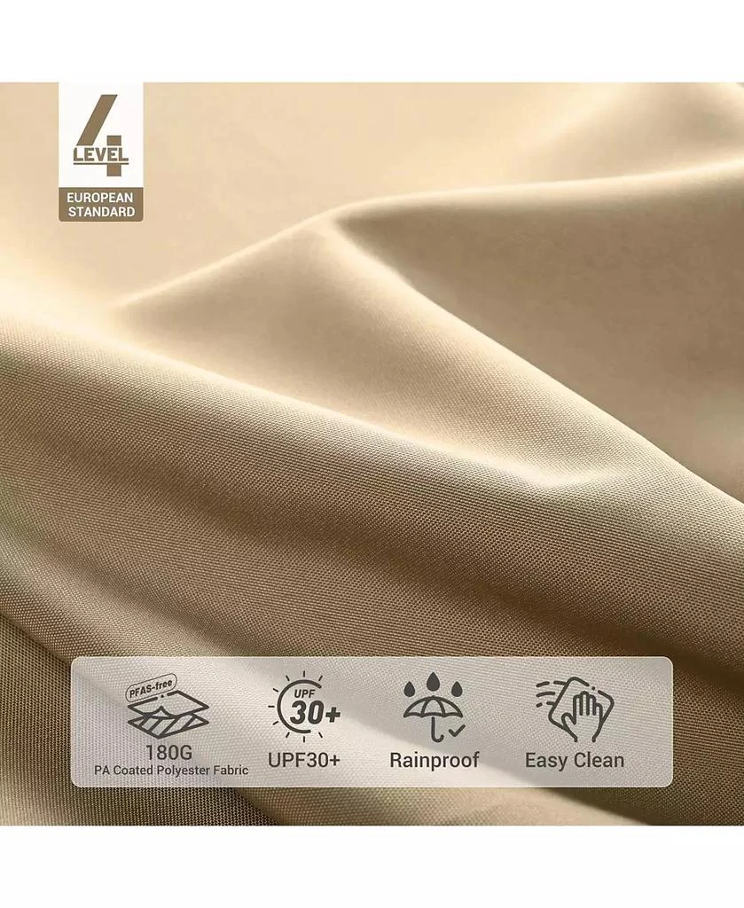 Yescom 9ft Solid Wood Outdoor Patio Umbrella with Base Included Parasol Wheels Stand for Bistro Market Garden Deck Yard Poolside Tan 3