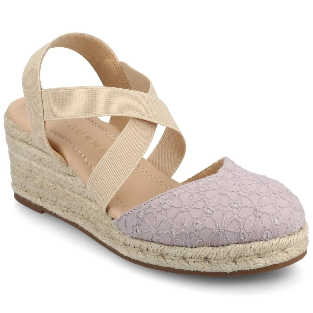 JOURNEE Women's Ashlee Medium and Wide Width Espadrille Wedge Sandals 1