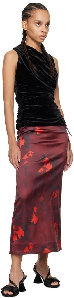 Ganni Black Velvet Ruched Top 4