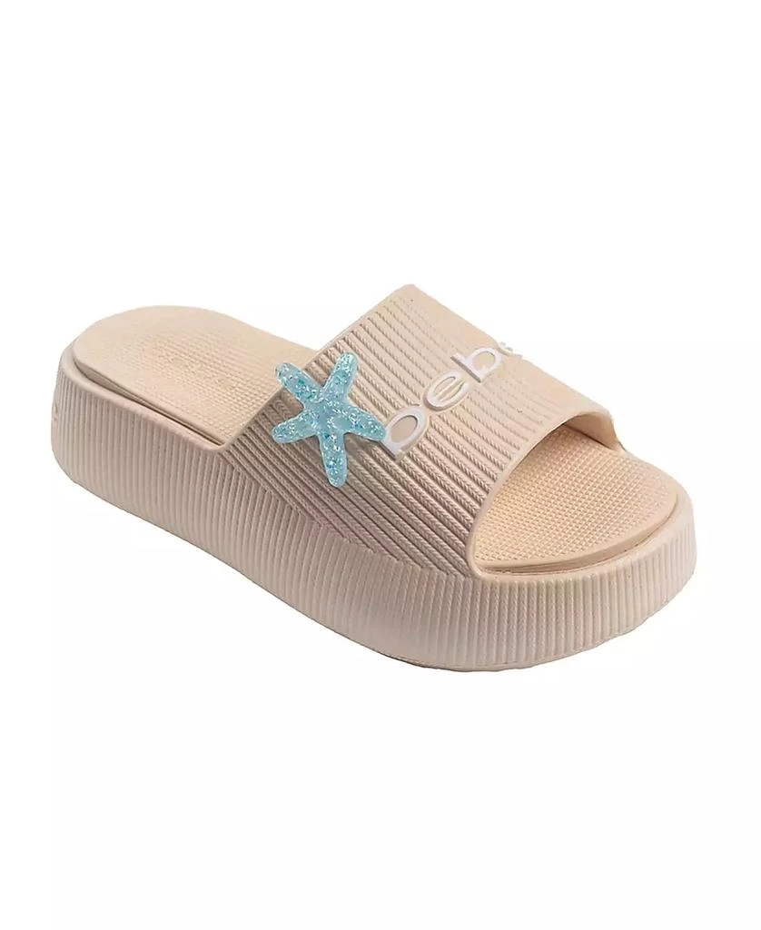 Bebe Little and Big Girls Stylish and Comfortable Summer Platform with Starfish Charm Slides 1