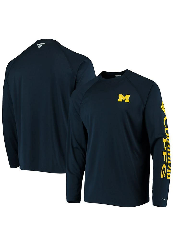 Columbia NCAA Michigan Wolverines Terminal Tackle Omni-Shade Raglan Long Sleeve T-Shirt