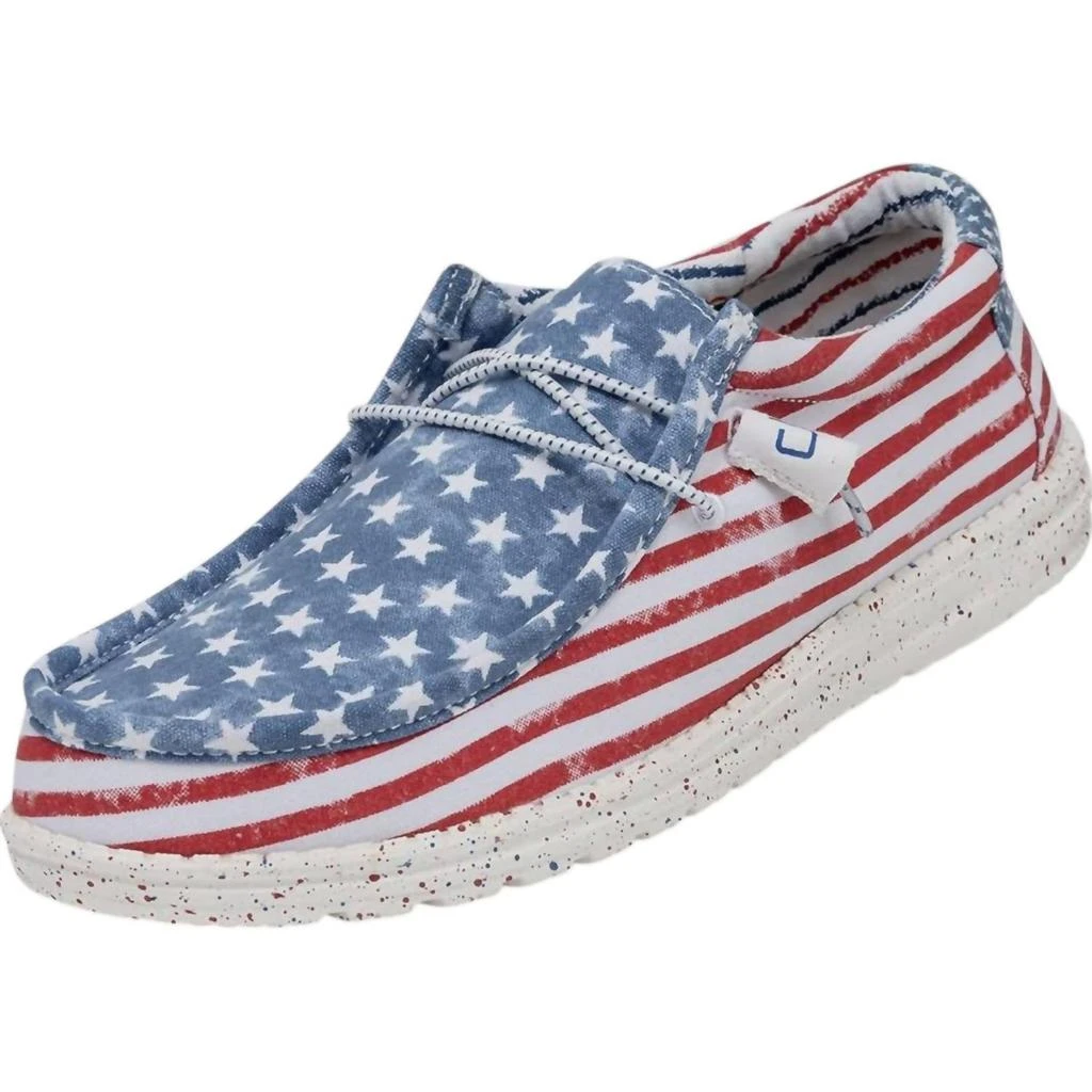 Hey Dude Men's Wally Patriotic Shoes In Stars And Stripes 1