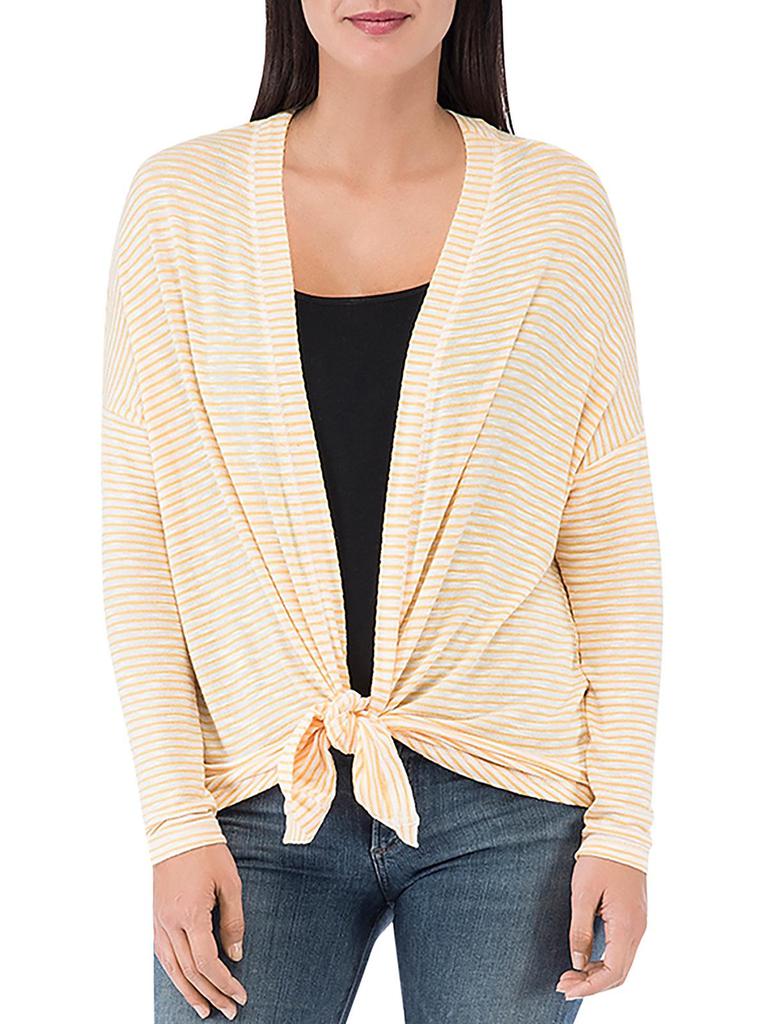 B Collection by Bobeau Womens Striped Open Front Cardigan Sweater
