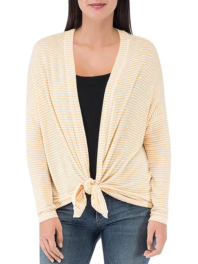 B Collection by Bobeau Womens Striped Open Front Cardigan Sweater 1