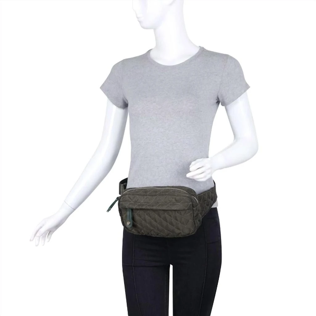 Urban Expressions Teo Quilted Nylon Fanny Pack Belt Bag Sling Bag In Olive 4