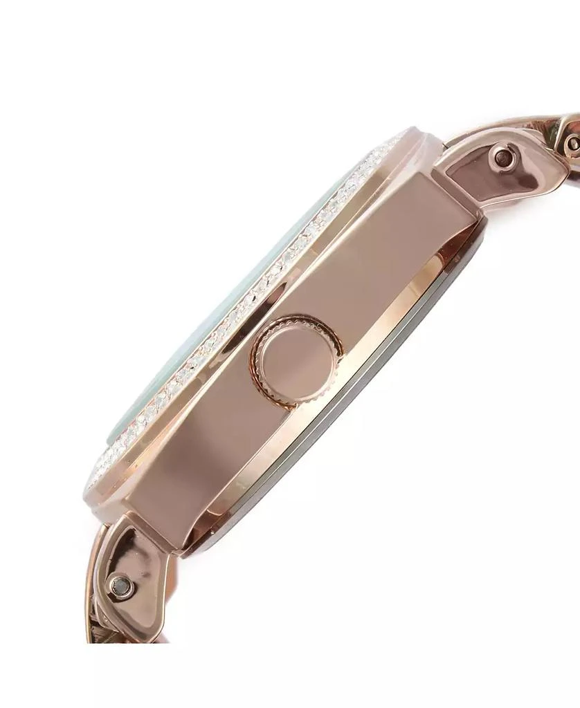 Peugeot Women's 40mm Rose Gold Boyfriend Bracelet Watch with Crystal Bezel 3