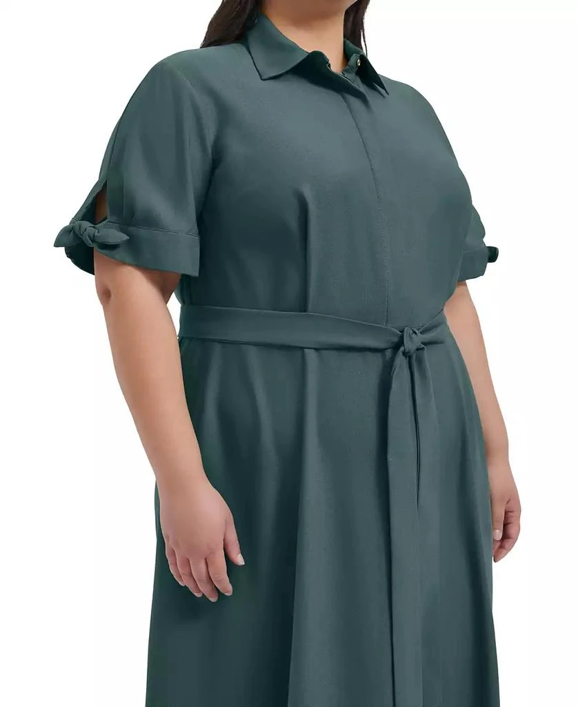 Calvin Klein Plus Size Tie-Sleeve Shirtdress 3