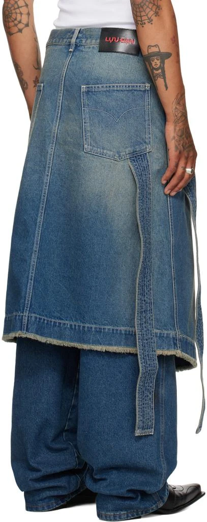 LU'U DAN Blue Apron Denim Skirt 3