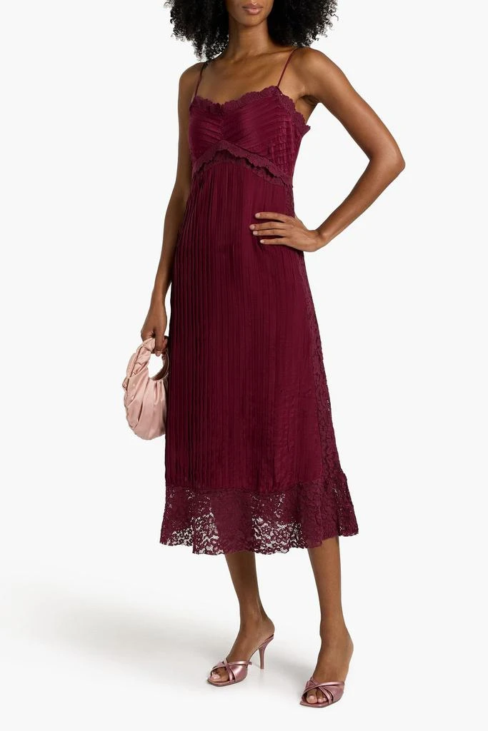Shop Pintucked crepe de chine and corded lace midi dress on Sale at  BeyondStyle  Get 56% Off Pintucked crepe de chine and corded lace midi  dress with Limited-Time Flash Deals, Exclusive