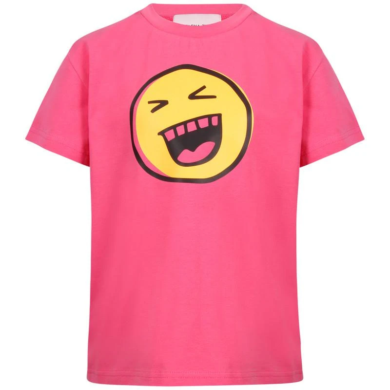 Natasha Zinko Girls emoji t shirt in pink 1