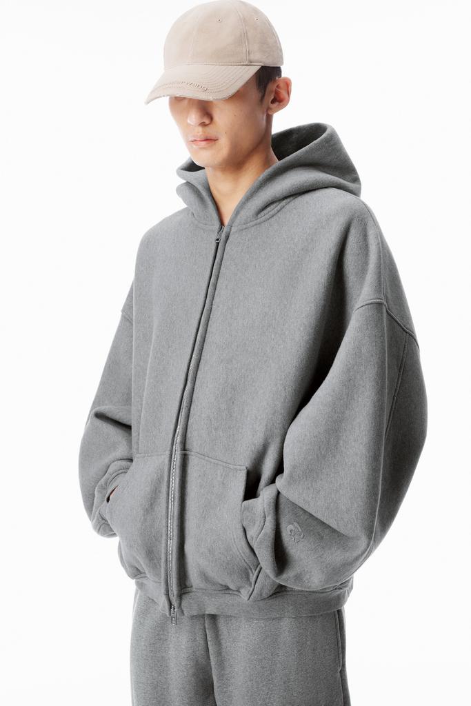Alexander Wang STAR ZIP UP HOODIE IN DENSE FLEECE - Hoodies