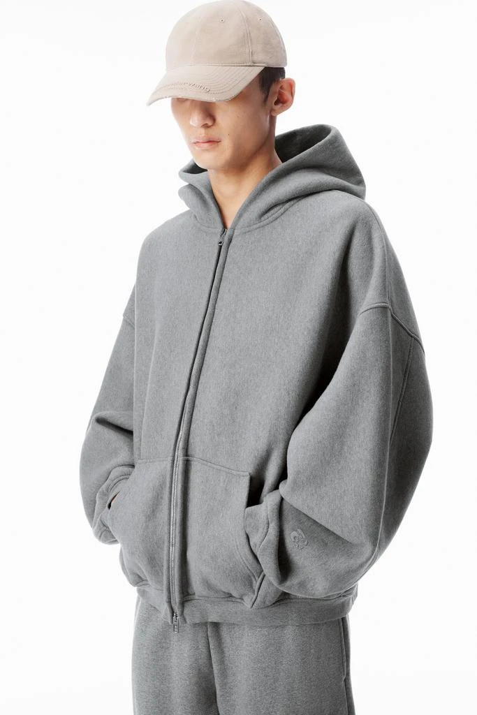 Alexander Wang STAR ZIP UP HOODIE IN DENSE FLEECE