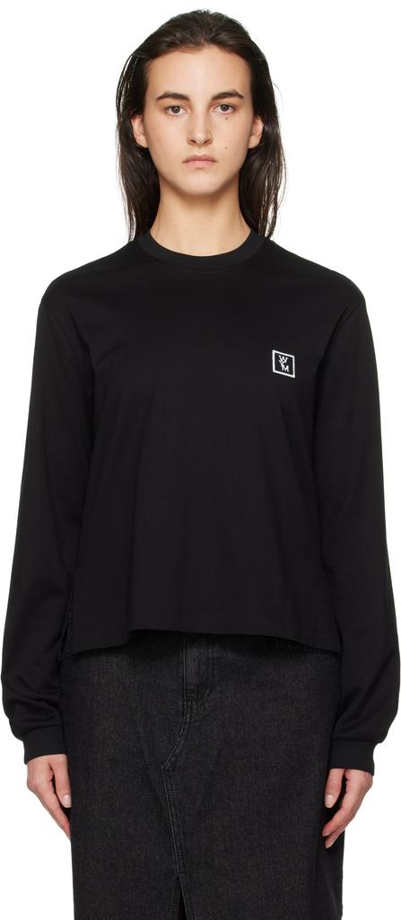 Wooyoungmi Black Back Logo Long Sleeve T-shirt
