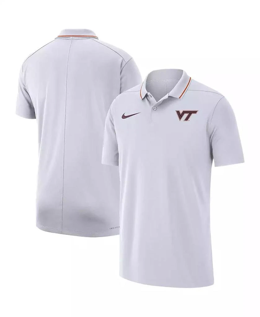 NIKE Men's White Virginia Tech Hokies Coaches Performance Polo Shirt 1