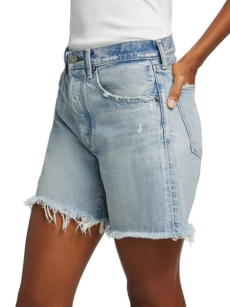 MOUSSY VINTAGE Nolita Cotton Raw-Edge Shorts 4