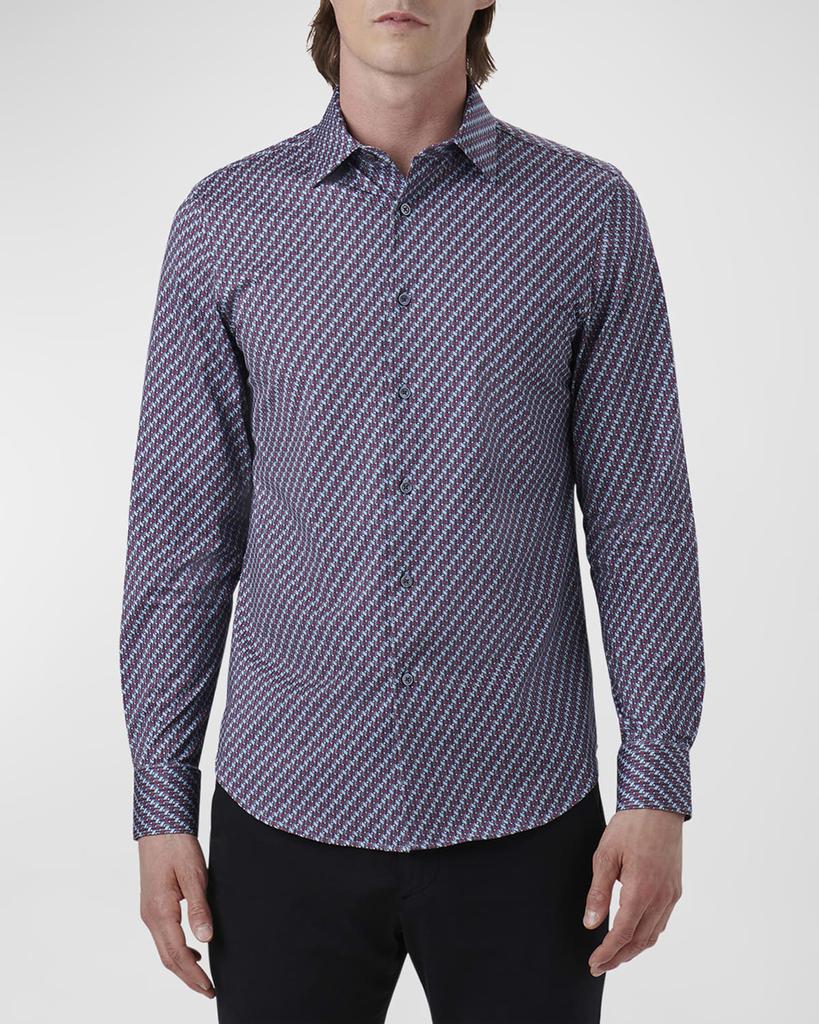 Bugatchi Men's James Geometric OoohCotton Sport Shirt