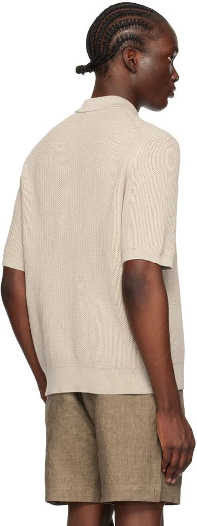 Sunspel Beige Textured Knit Polo 3