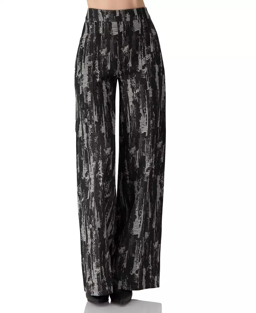 Ivonne Women
s Abstract Print Wide-Leg Jeans