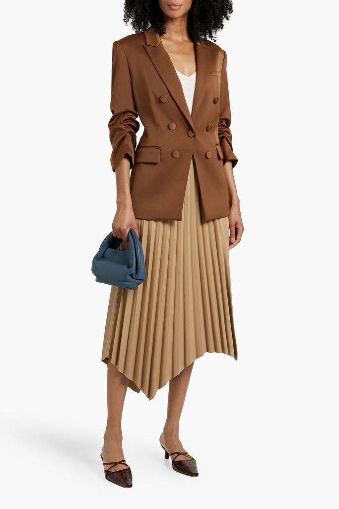 VERONICA BEARD Tomi Dickey double-breasted ruched satin-crepe blazer