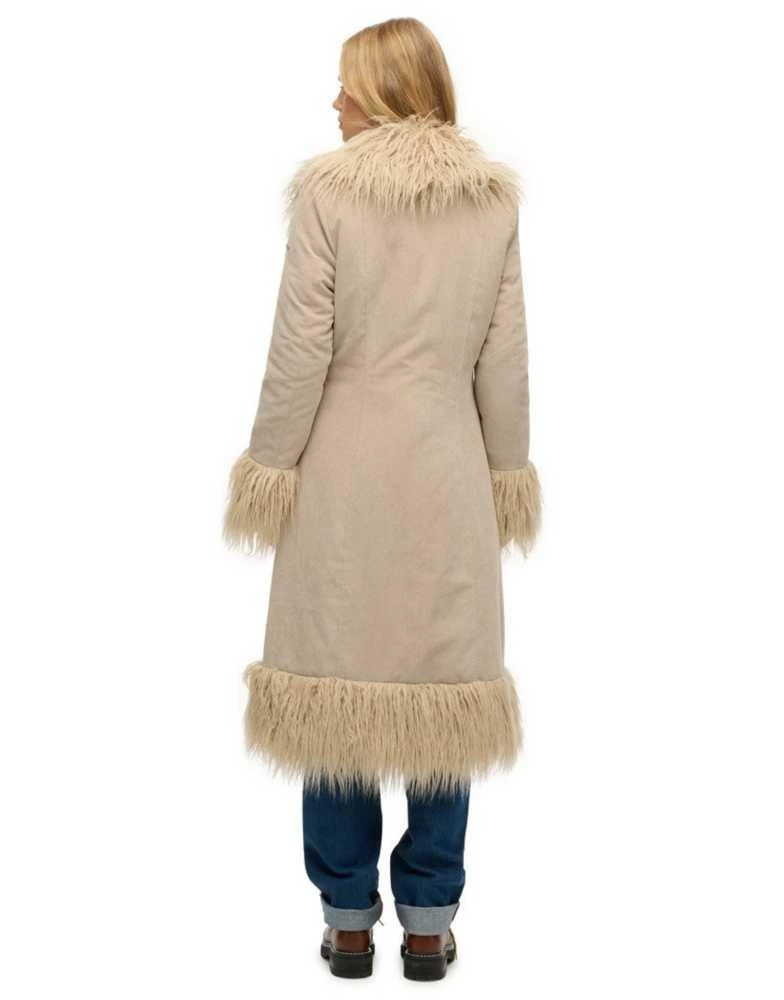 Superdry Superdry Long afghan coat in taupe 3