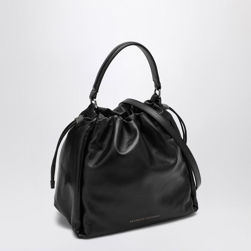 Brunello Cucinelli Black Mellow Bucket Bag - Crossbody Bags