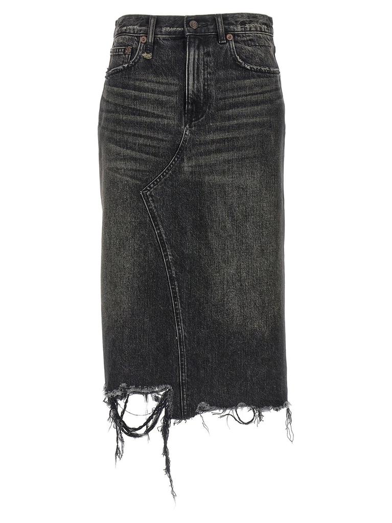 スカート R13 'Devon Side Slit' skirt DEVON SIDE SLIT SKIRT - CLINTON BLUE – R13