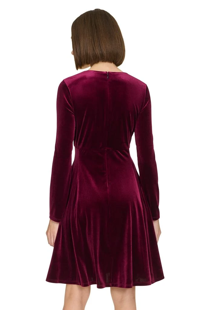 Tommy Hilfiger Long Sleeve Fit & Flare Velvet Dress 6