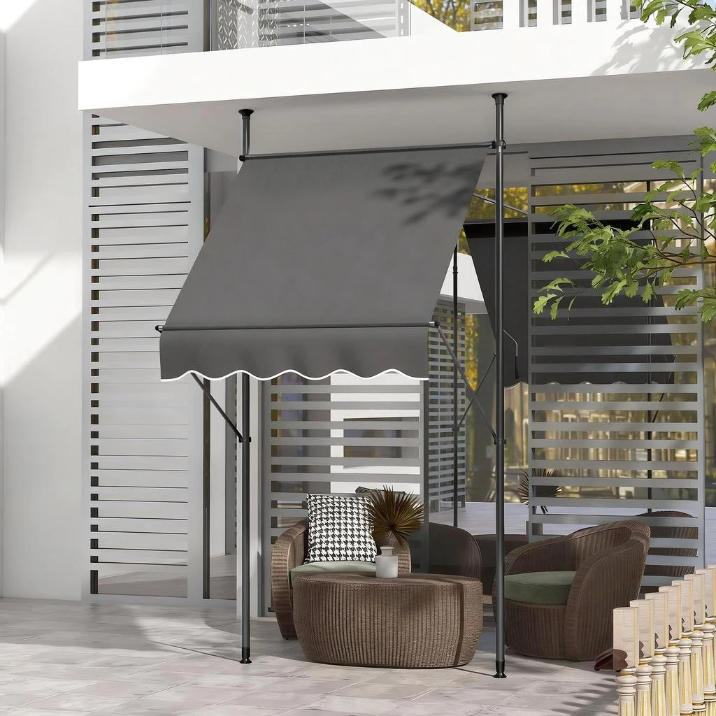 Hivvago Outdoor Retractable Awning with UV Resistant Fabric 2