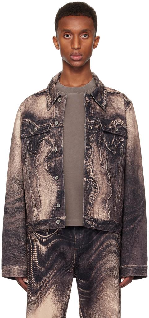 CAMPERLAB Pink Distorted Print Denim Jacket