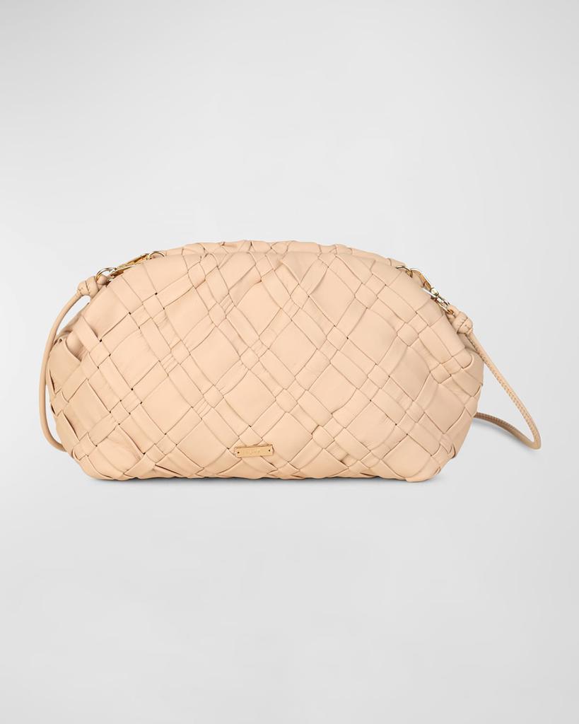 Rafe Aya Frame Woven Leather Clutch Bag