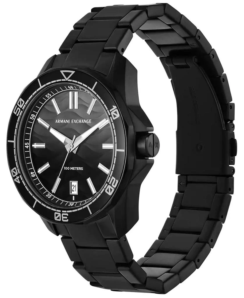 A|X Armani Exchange Men's Quartz Three Hand Date Black Stainless Steel Watch 44mm 4