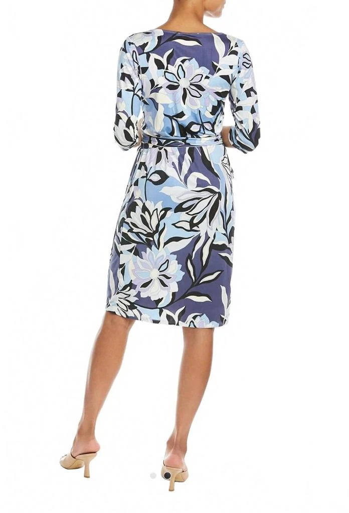 Melissa Masse Printed Jersey Wrap Dress In Blue Swirl 2