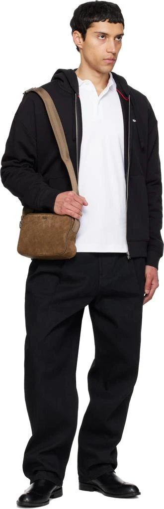 Hugo Boss Brown Suede Crossbody Pouch 4