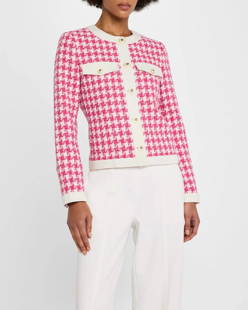 Tahari The Farley Houndstooth Tweed Jacket 4