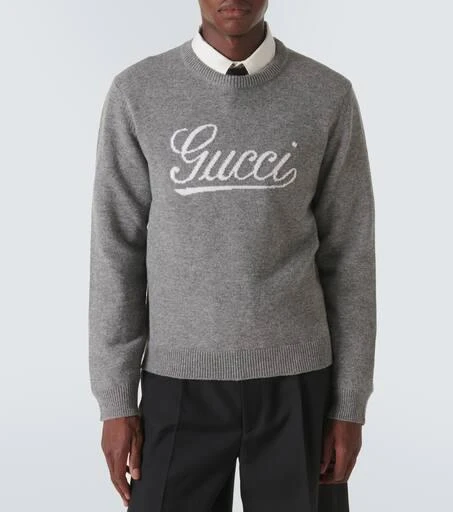 Gucci Logo intarsia wool sweater 3