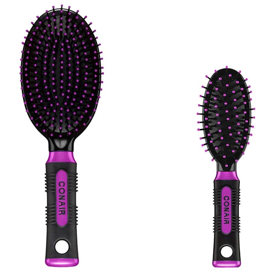 Conair Professional Cushion Hairbrush, 2pc Multi-Size Set