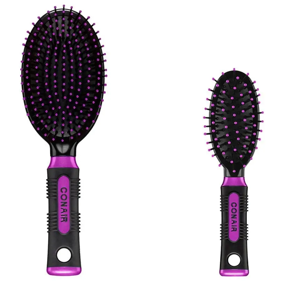 Conair Professional Cushion Hairbrush, 2pc Multi-Size Set
