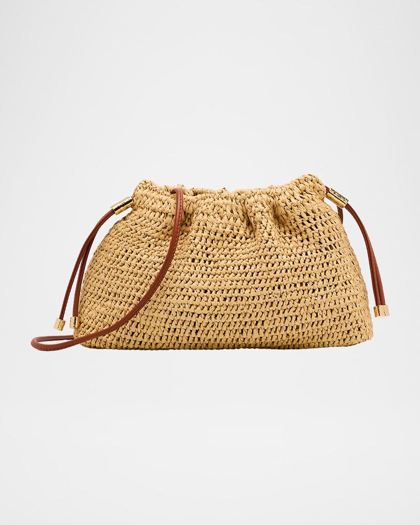 Ulla Johnson Lali Ruched Raffia Clutch Bag