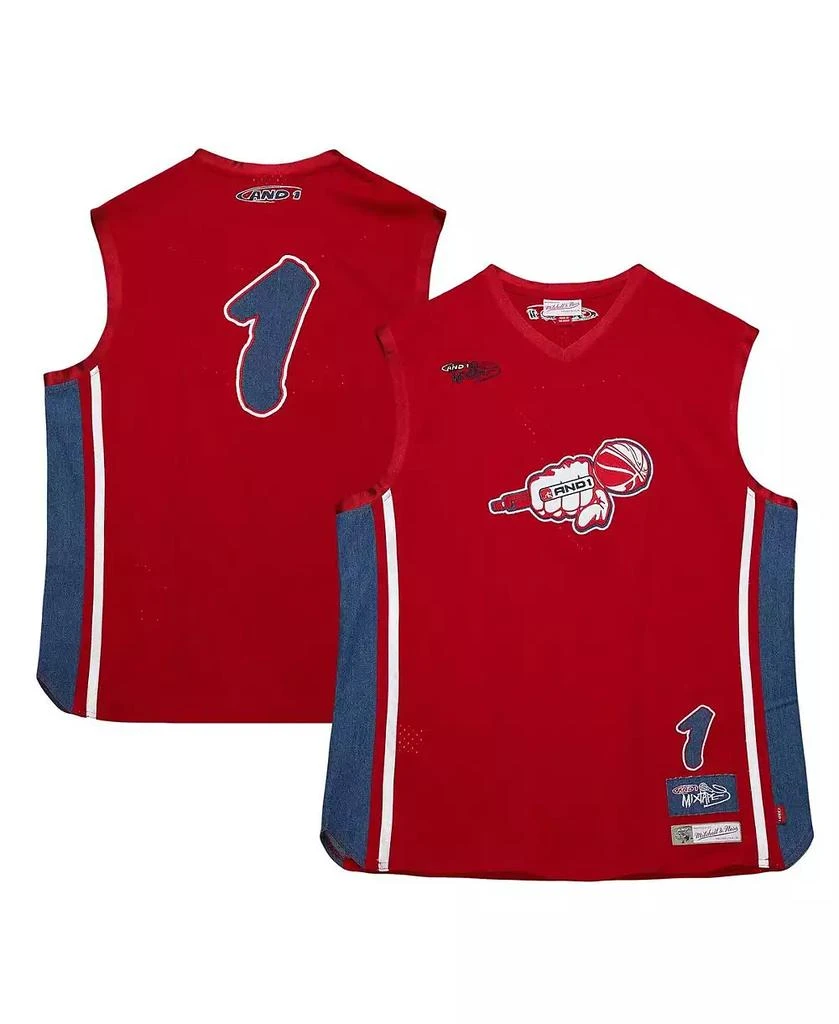 Mitchell & Ness Men's Red And 1 Mixtape Jersey 1