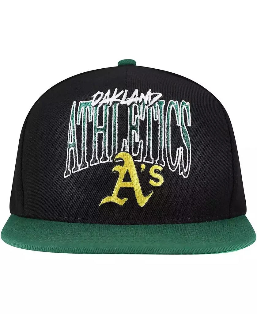 Mitchell Ness Men's Black Oakland Athletics Rise Up Snapback Hat