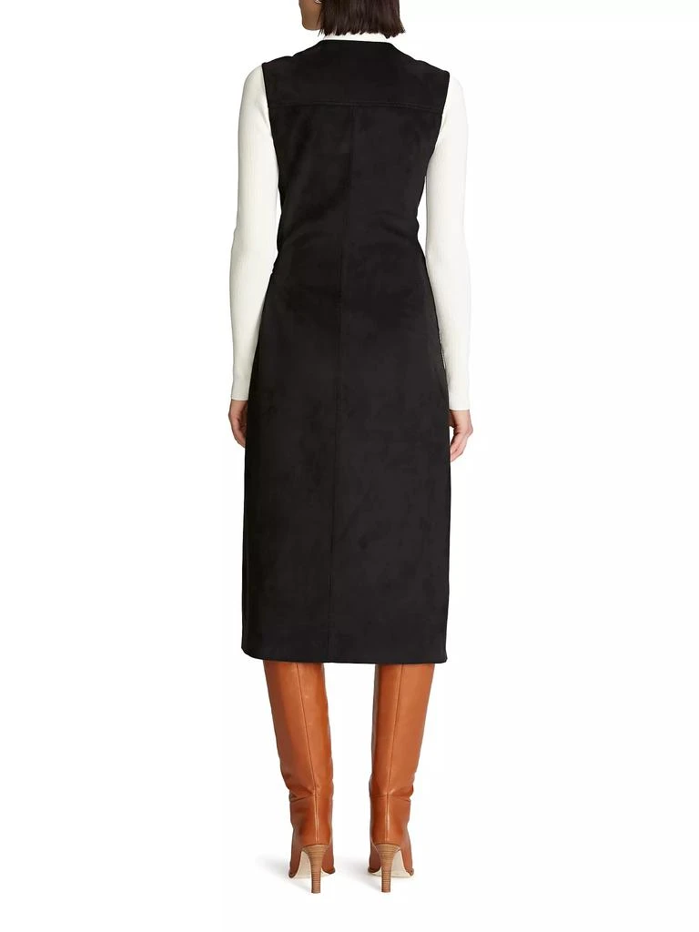 Halston Paulina Faux Suede Wrap Dress 5