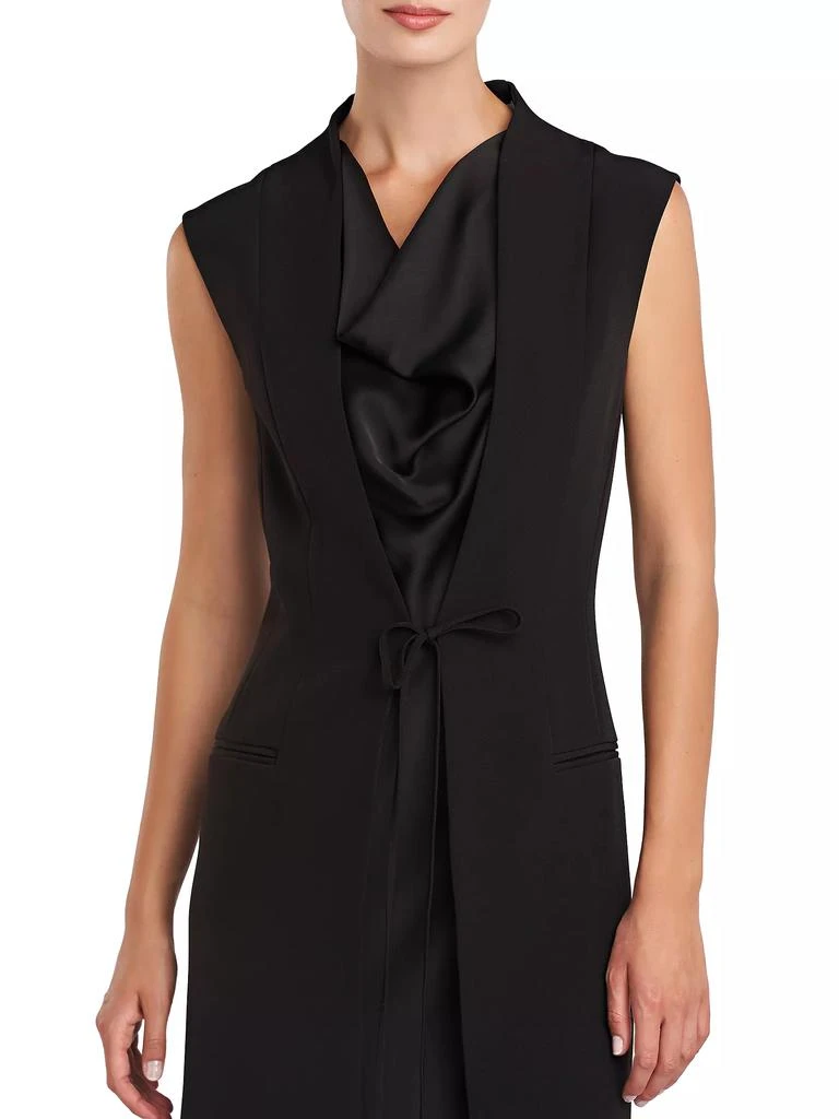 Halston Jacklyn Cowl-Neck Crepe Midi-Dress 6