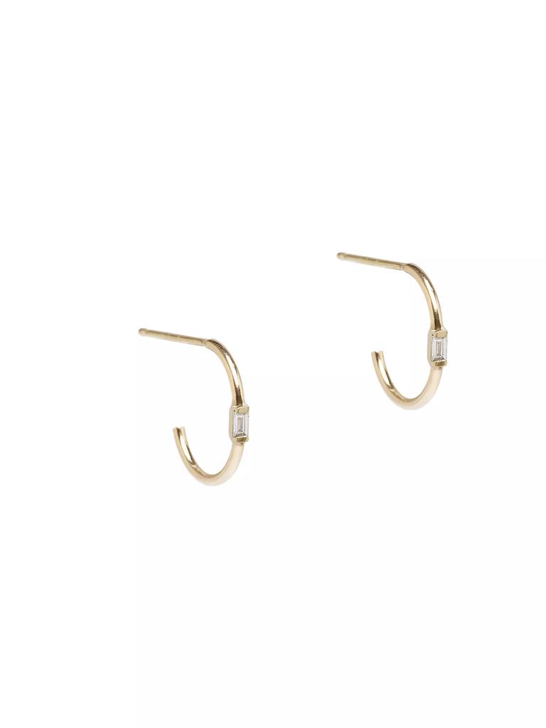 Zoë Chicco 14K Yellow Gold & Baguette Diamonds Hoop Earrings