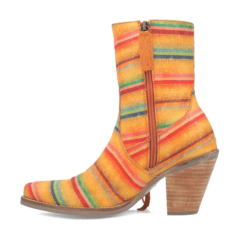 Dingo Chili Pepper Serape Southwest Fringe Round Toe Zippered Cowboy Booties 3
